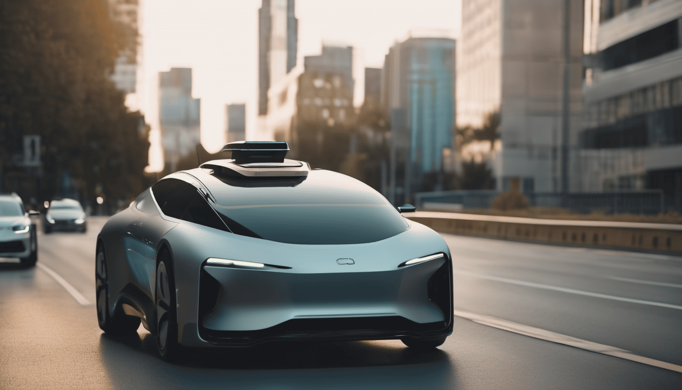autonomous vehicle driving on city street