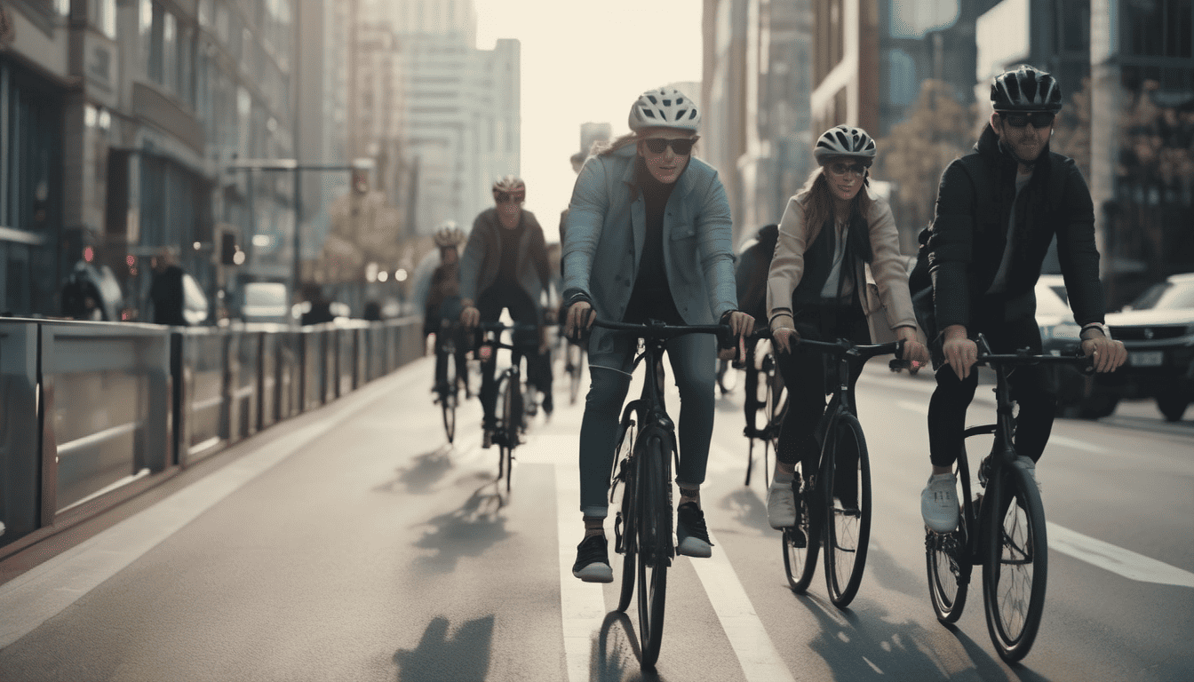 people biking using cycling infrastructure