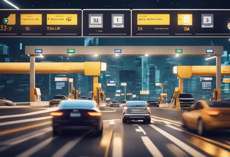 blockchain in tolling - cars going through toll both
